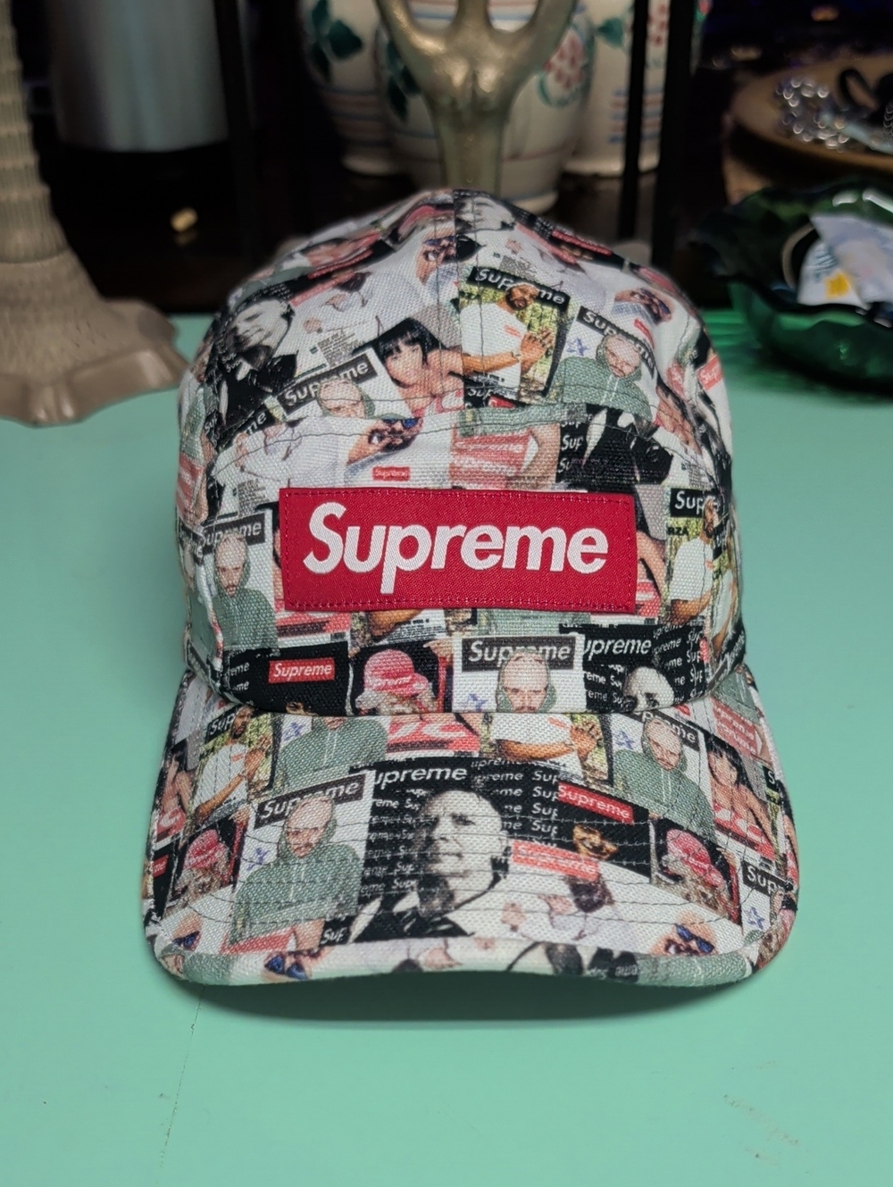 Supreme Multi-Image Patchwork 5-Panel Cap with Red Box Logo